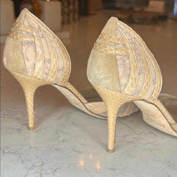 Jimmy Choo Nude Snakeskin Heels - Picture 5 of 8
